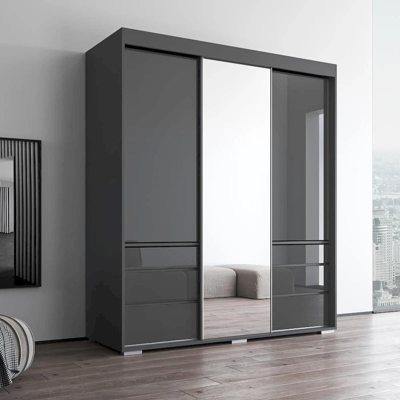 Armoire moderne 3 portes avec miroir de 180 cm