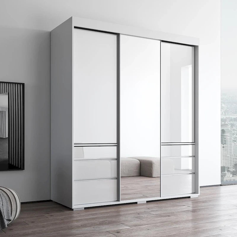 Armoire moderne 3 portes avec miroir de 180 cm