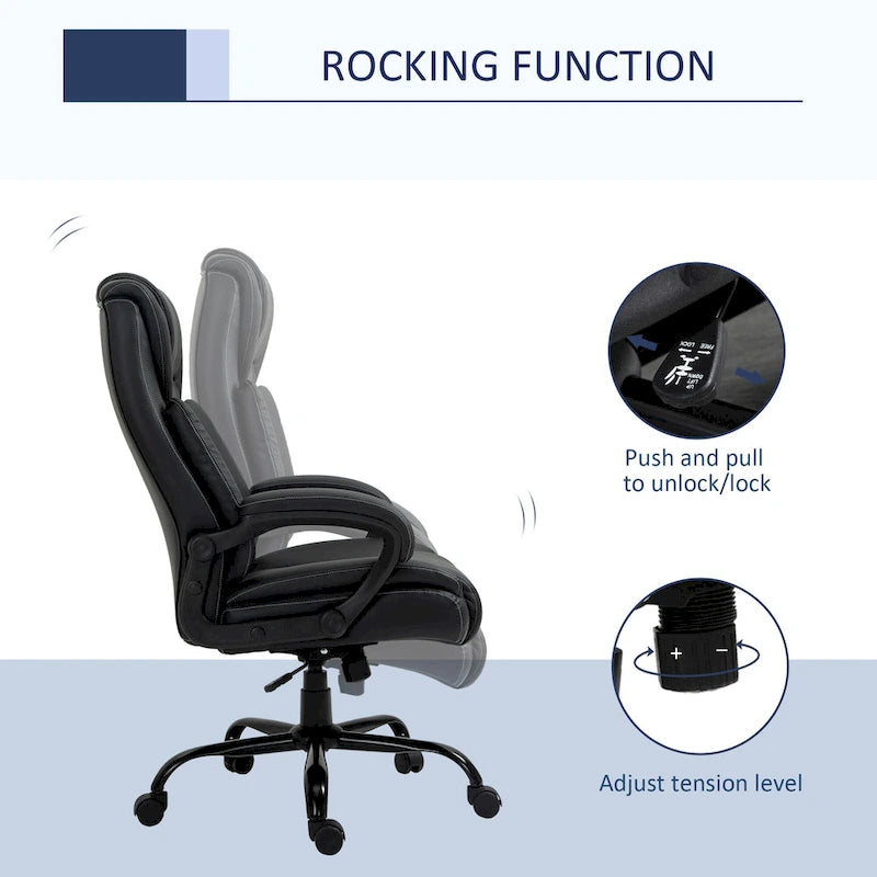 Fauteuil de bureau de direction extra-large et extra-haut