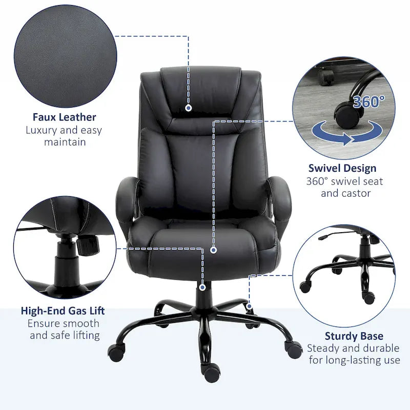 Fauteuil de bureau de direction extra-large et extra-haut