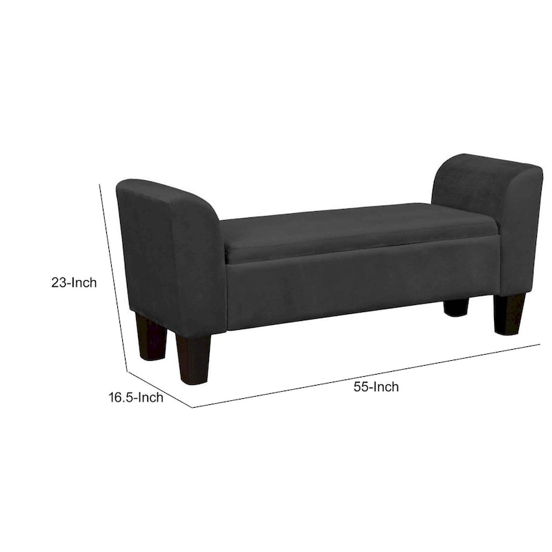 Banc de rangement décoratif de 55 pouces avec revêtement en velours haute performance