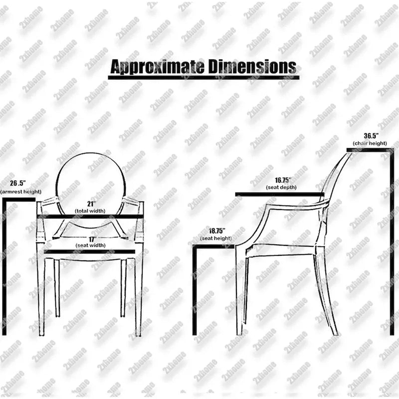 Lot de 2 chaises empilables transparentes (dossier ovale)