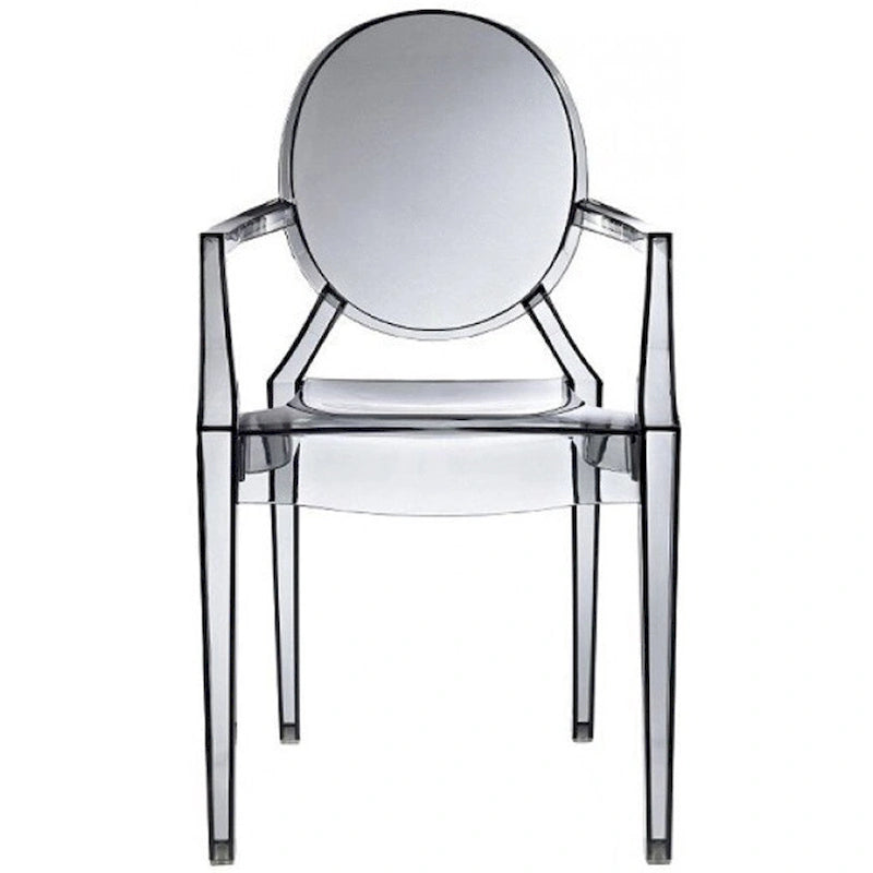 Lot de 2 chaises empilables transparentes (dossier ovale)