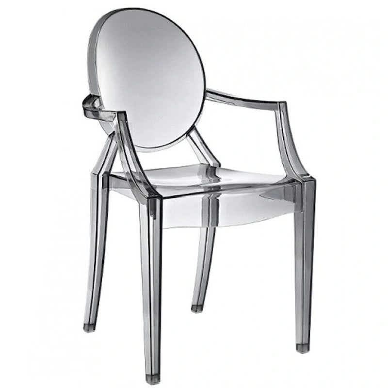 Lot de 2 chaises empilables transparentes (dossier ovale)