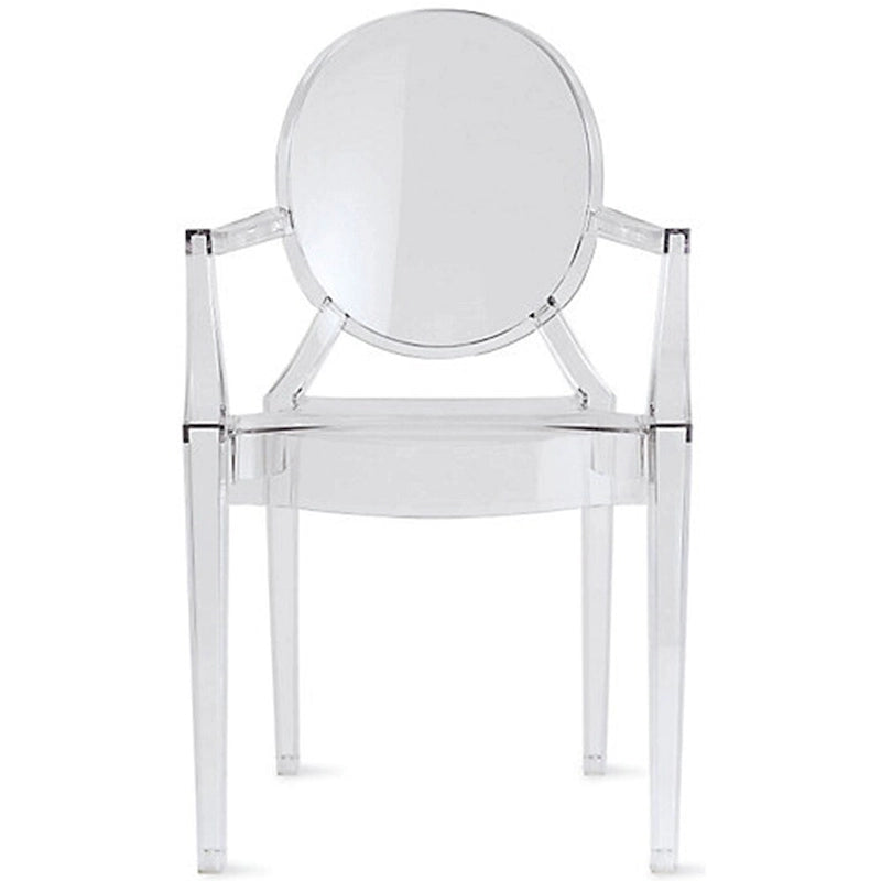 Lot de 2 chaises empilables transparentes (dossier ovale)