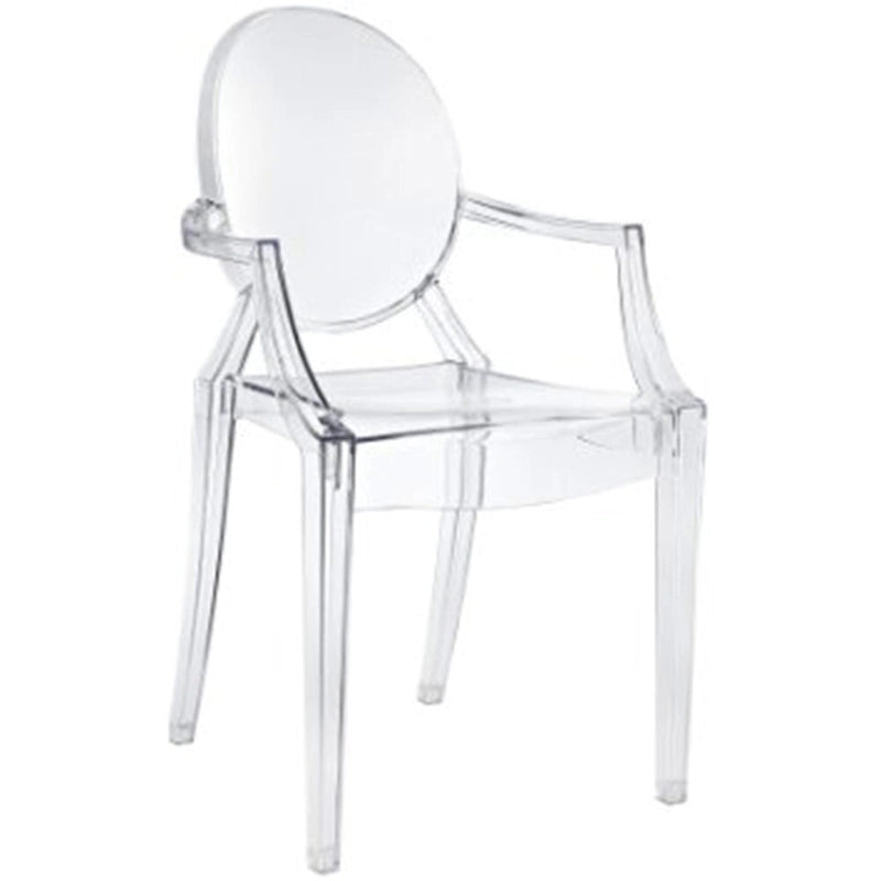Lot de 2 chaises empilables transparentes (dossier ovale)