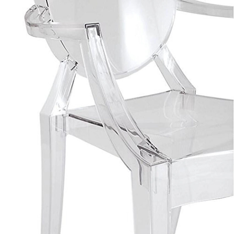 Lot de 2 chaises empilables transparentes (dossier ovale)