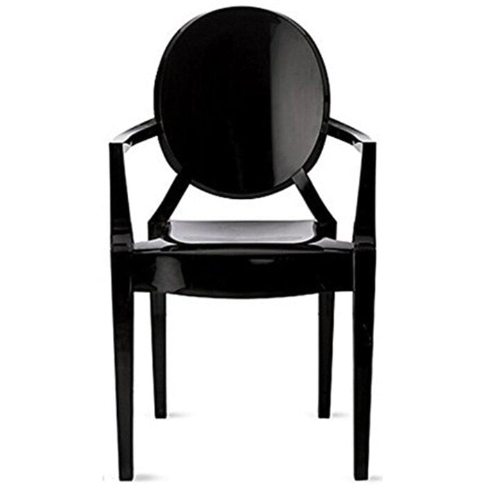 Lot de 2 chaises empilables transparentes (dossier ovale)