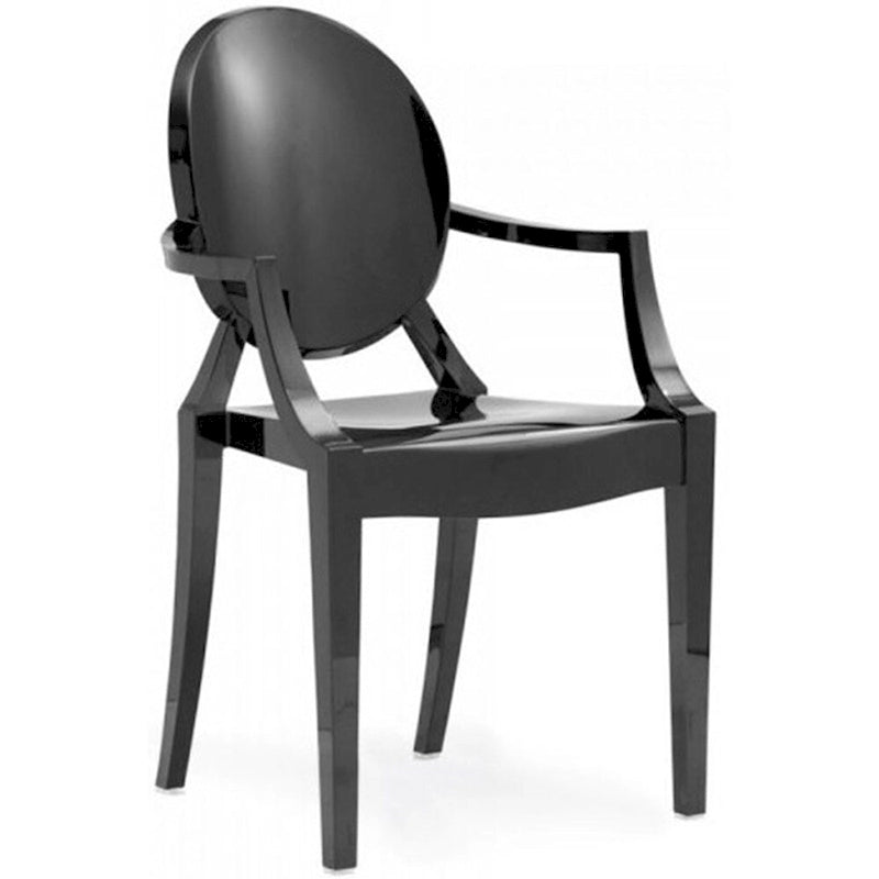 Lot de 2 chaises empilables transparentes (dossier ovale)