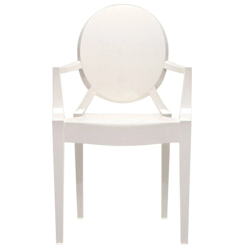 Lot de 2 chaises empilables transparentes (dossier ovale)