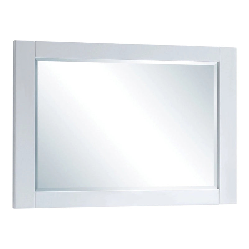 Ensemble deux pièces blanc de style moderne (commode à 6 tiroirs et miroir)
