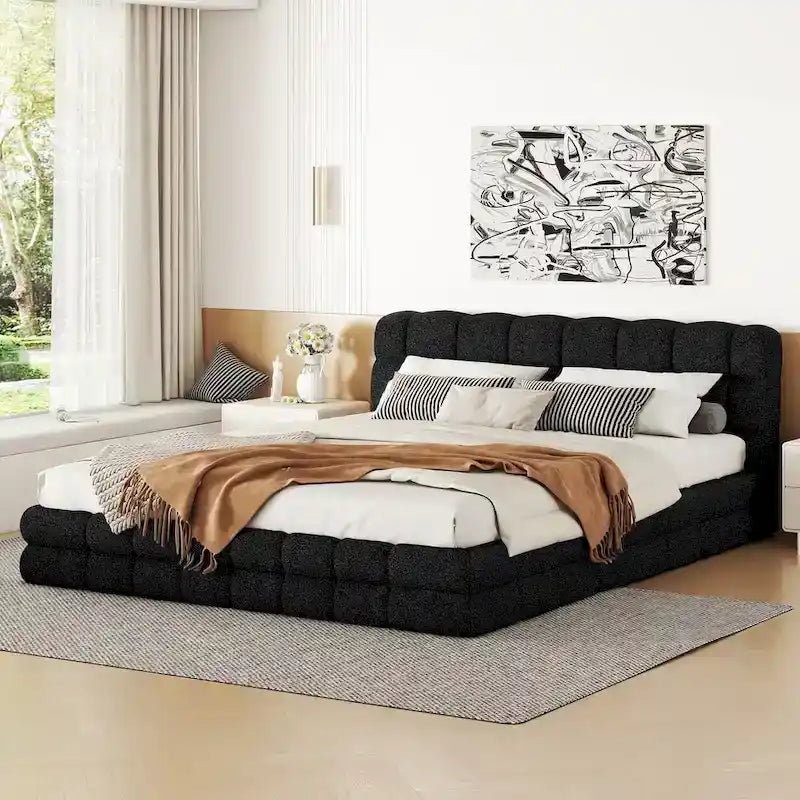 Lit plateforme capitonné pour la chambre à coucher