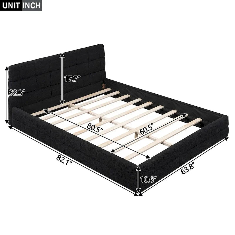 Lit plateforme capitonné pour la chambre à coucher