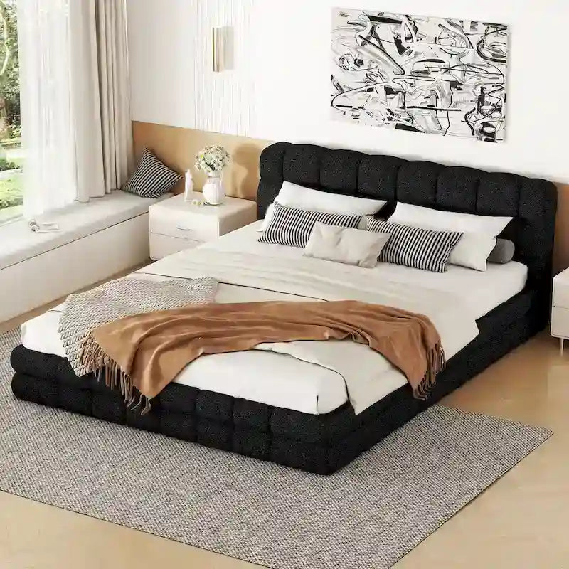 Lit plateforme capitonné pour la chambre à coucher
