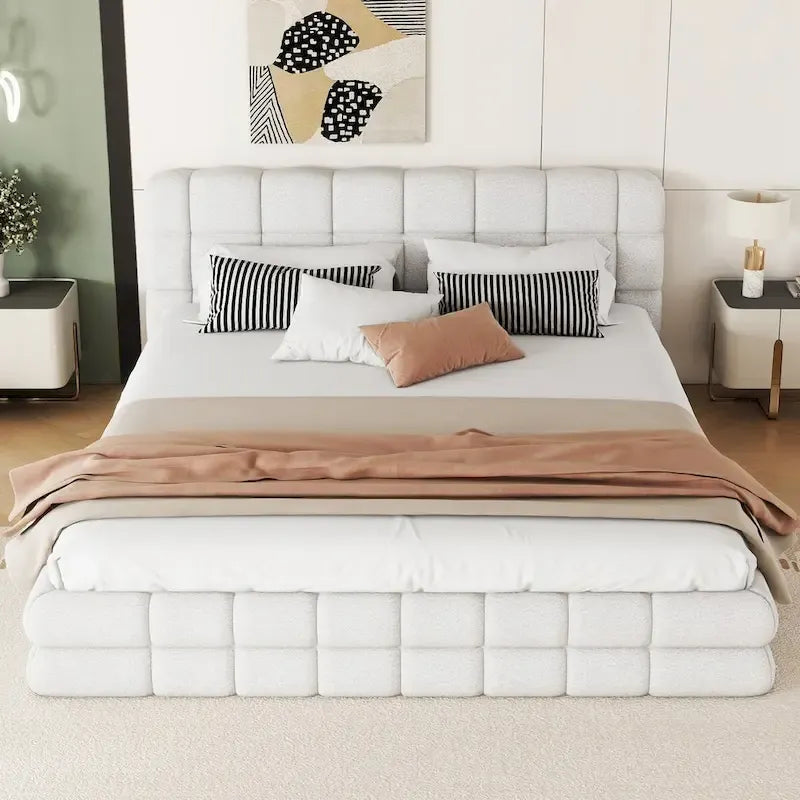 Lit plateforme capitonné pour la chambre à coucher