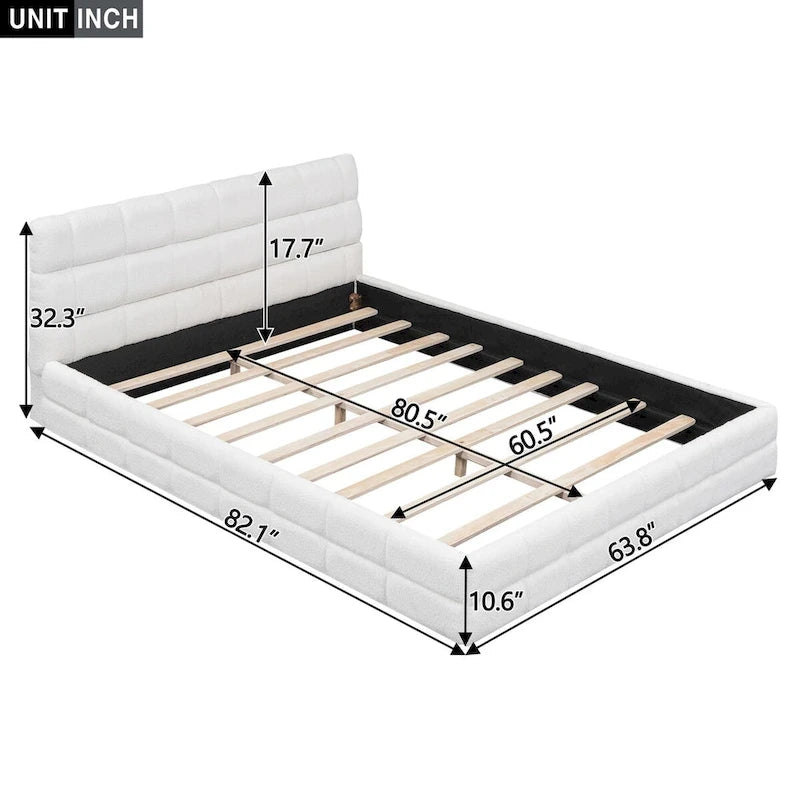 Lit plateforme capitonné pour la chambre à coucher