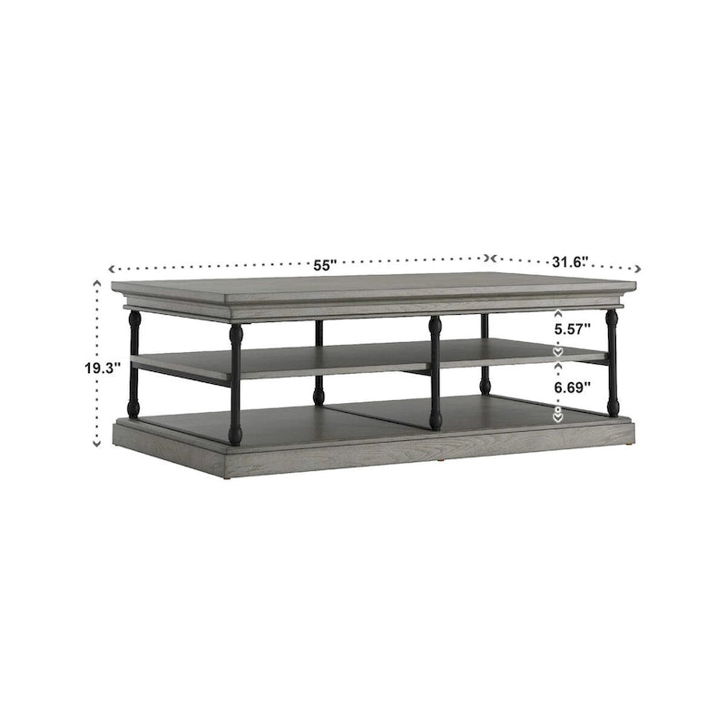 Table basse de rangement rectangulaire