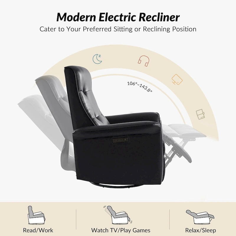 Fauteuil inclinable pivotant électrique (avec port USB)