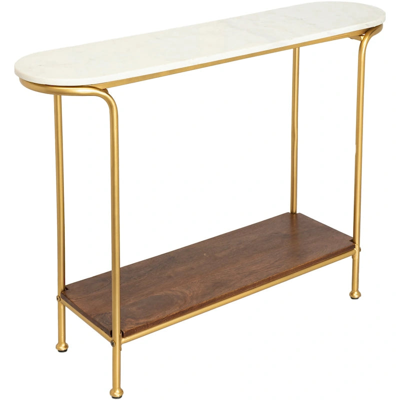 Table d'entrée moderne avec incrustation en marbre