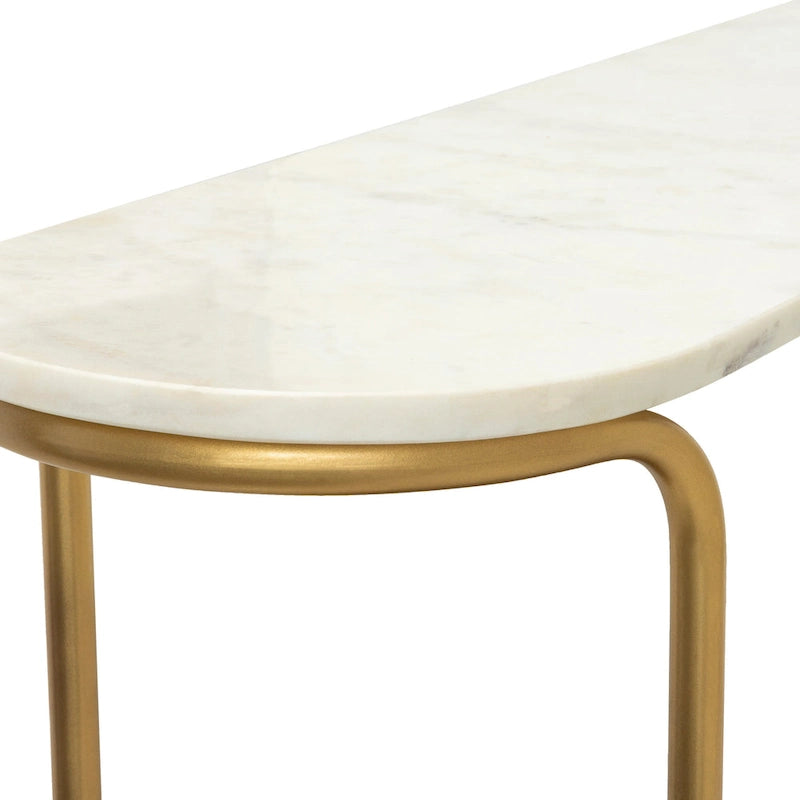 Table d'entrée moderne avec incrustation en marbre