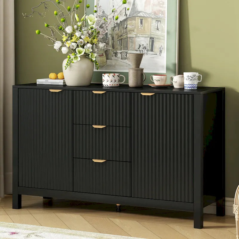Meuble d'entrée moderne à motifs ondulés