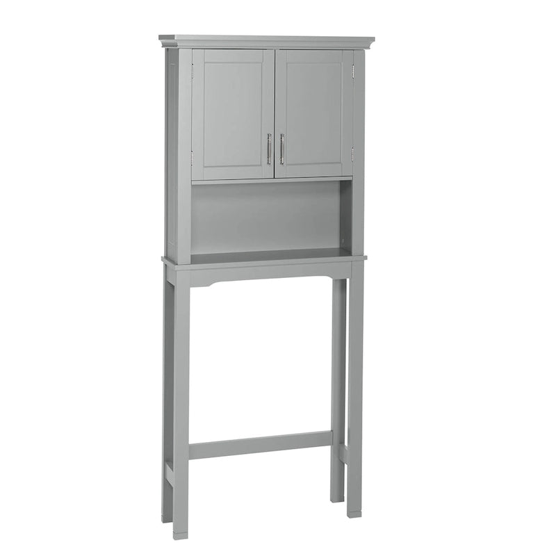 Étagère de rangement au-dessus des toilettes / Armoire à pharmacie murale avec étagères réglables (Gris)