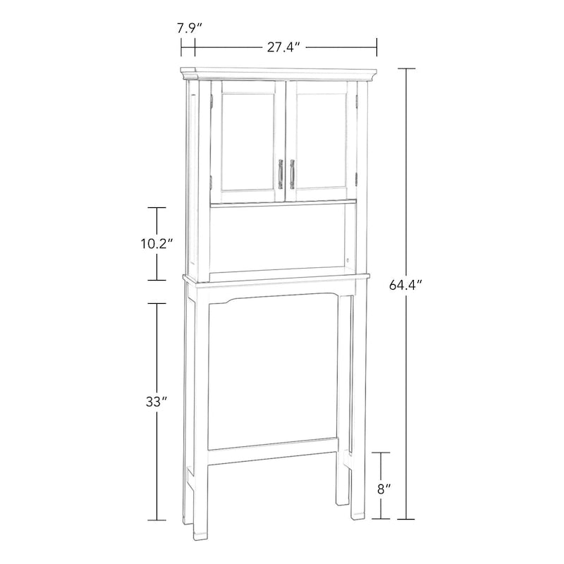 Étagère de rangement au-dessus des toilettes / Armoire à pharmacie murale avec étagères réglables (Gris)